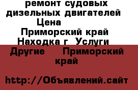 ремонт судовых дизельных двигателей › Цена ­ 1 000 - Приморский край, Находка г. Услуги » Другие   . Приморский край